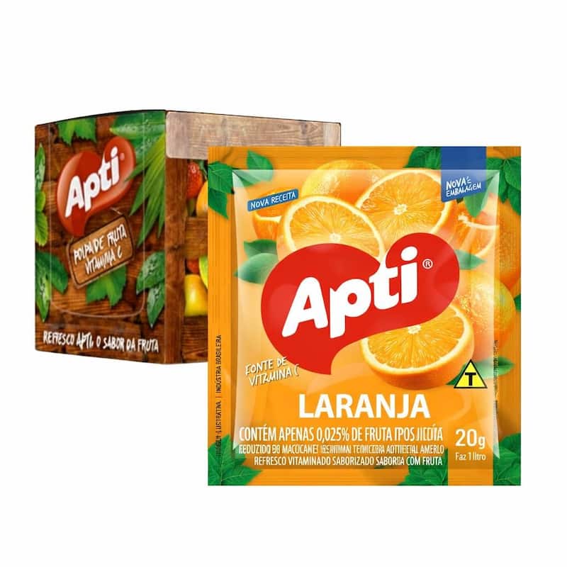 Caixa Refresco em pó Apti Laranja 20g Com 15 Un Sabor:Maracujá